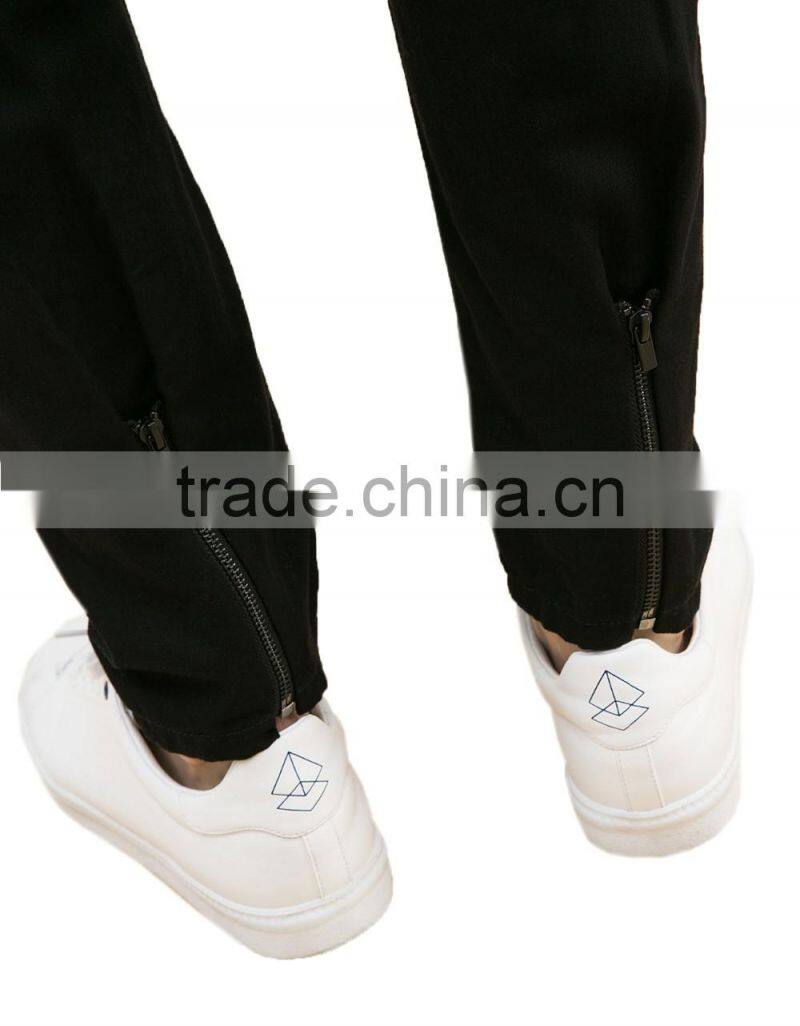 Latest fashion design zipper bottom mens pants crotch pants