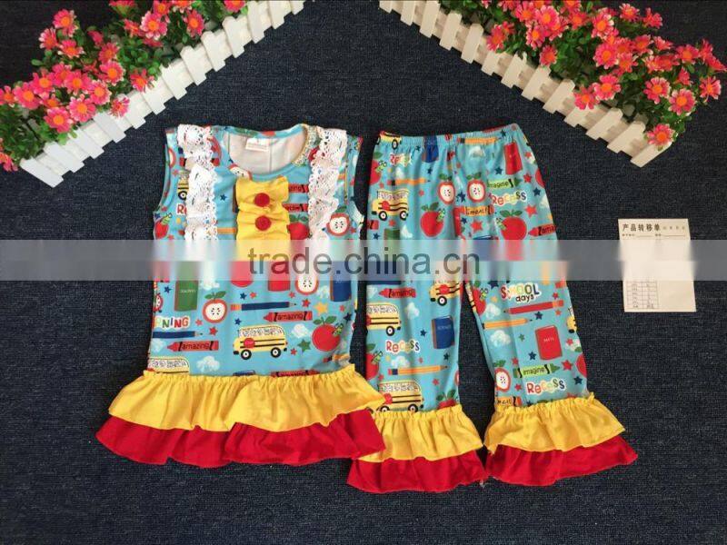 Boutique Remakes Summer Baby Clothes Dress Awesome Littler Girls Halloween Pattern Flutter Sleeve Pearl Dresses