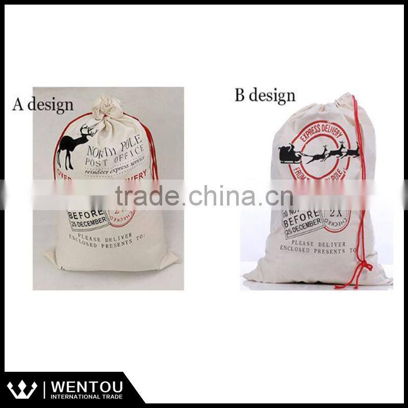 Wholesale Monogrammed Canvas Santa Sack with drawstring