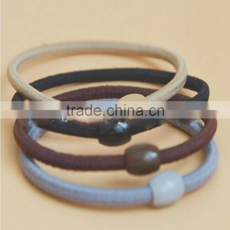 Girls Rubber Elastic Hair Ties Ponytail With Beads