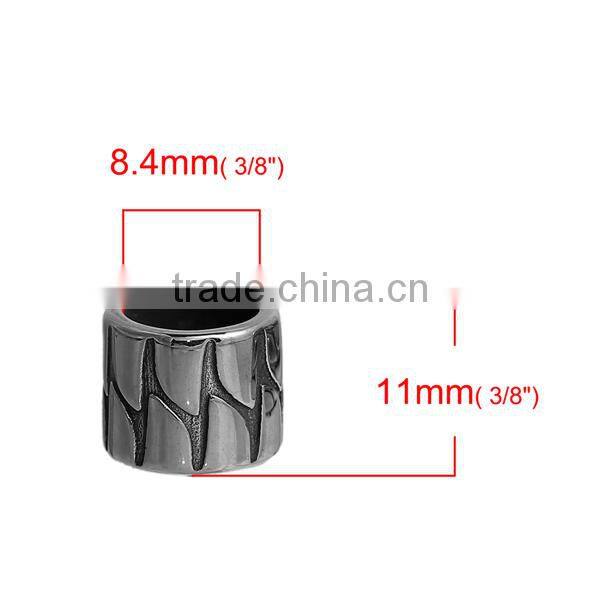 304 Stainless Steel Spacer Beads Cylinder Silver Tone