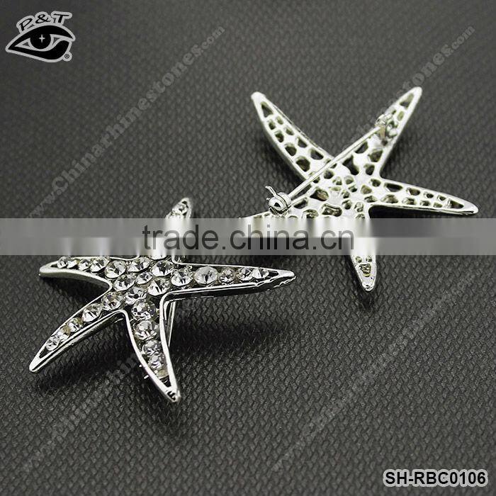 2013 Fashion Rhinestone Brooches Starfish Shape