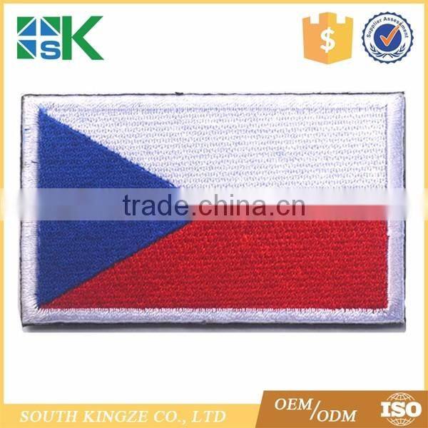 Czech cross colored white red blue embroidery felt flag logo patch