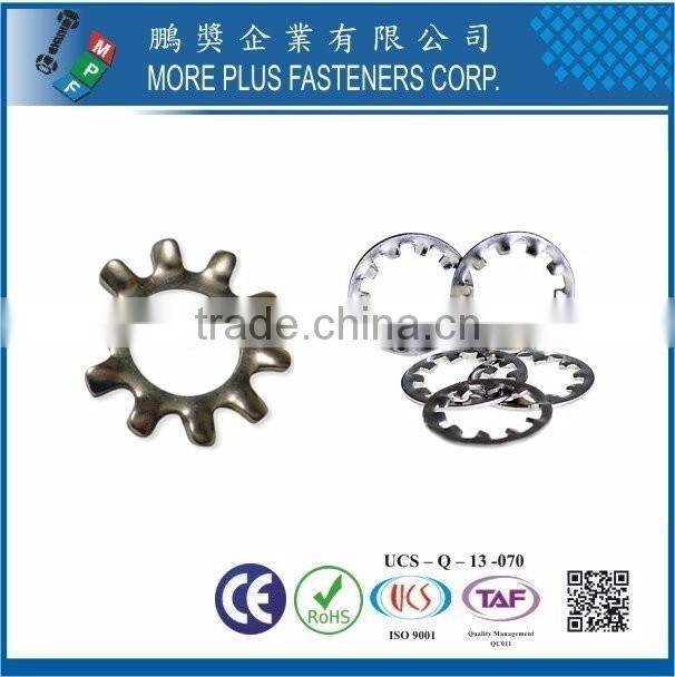 Taiwan Stainless Steel 18-8 Copper Brass Aluminum Tooth Lock Washer Type Of Lock Washers Star Lock Washer