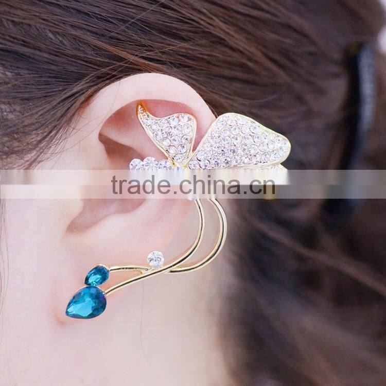 Women Jewelry Charm Glass Crystal Clip Earring Stud Earring