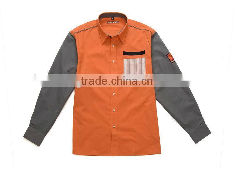 man flocking print shirt