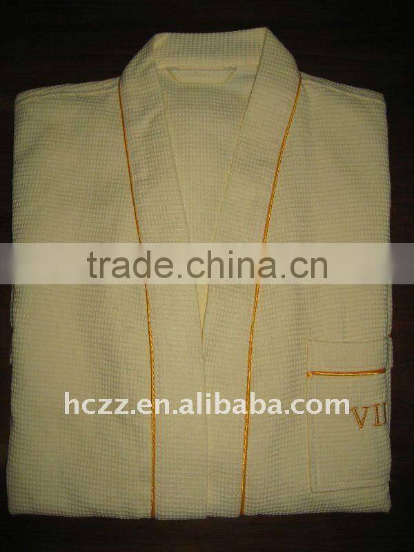 cotton quality embroidery bathrobefor hotel