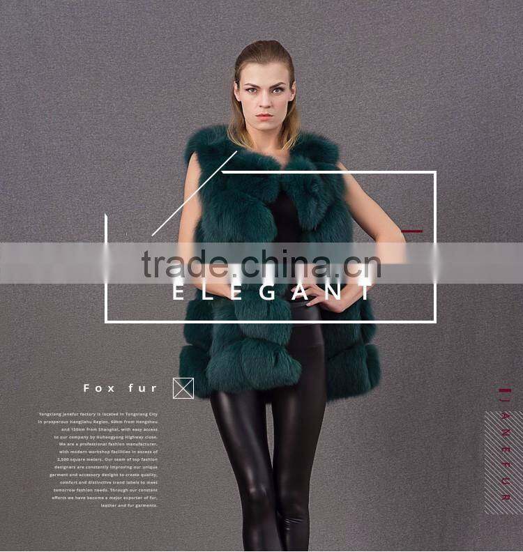 Factory Latest fashion coat animal fur knitted fox fur vest