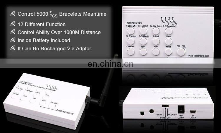 Novelties to Import 433/868/915MHz Sport Wristband LED Glam Glow Remote