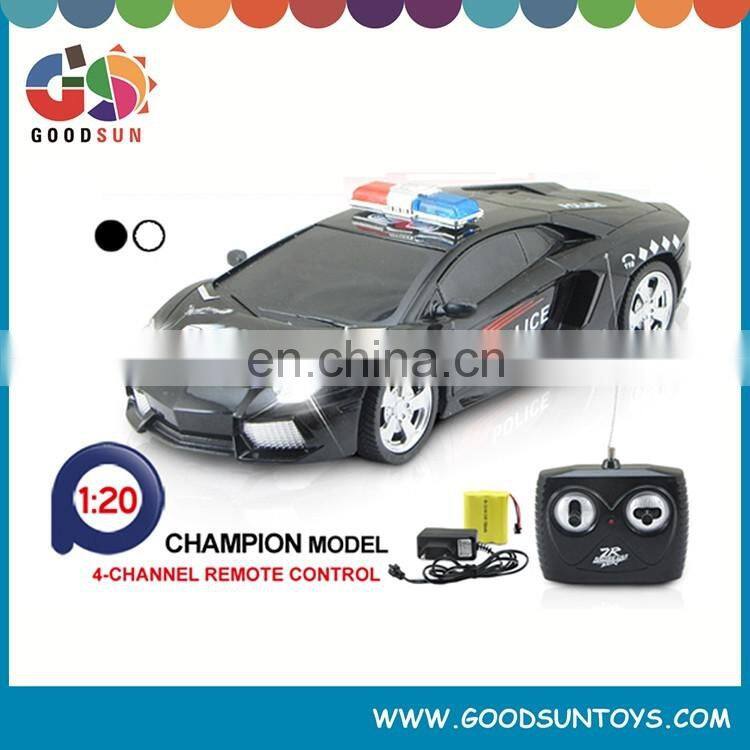 1:20 4 channel r/c police car battery operated rc car toy 4 function radio control variable speeds make mini rc car 029376