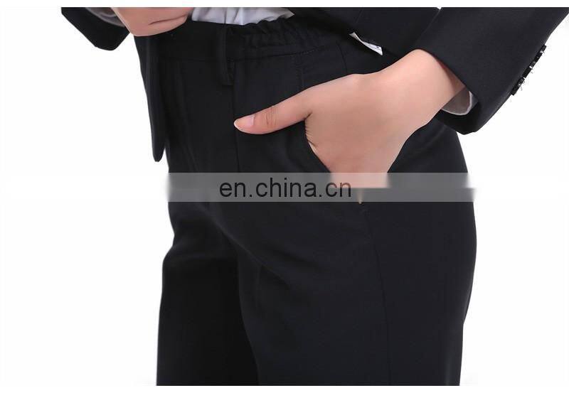 Brand Quality Slim Fit 100% Polyester Customized Color Size 2 pieces Plus Size Ladies Black Formal Pant Suits Manufacturer