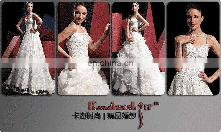 EB718 Exotic Crystal bodice delicate beading Wedding dress two pieces fluffy bridesmaid dress