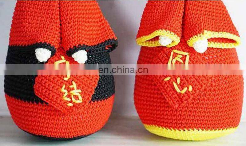 Hand Knitted giraffe plush toy crochet Toys Dolls promotional knit woven factory hand made knitted animal toy