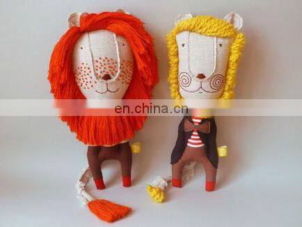 lovely hand-sewn lion plush toys. sew. stuffed animal.Cute DIY lion