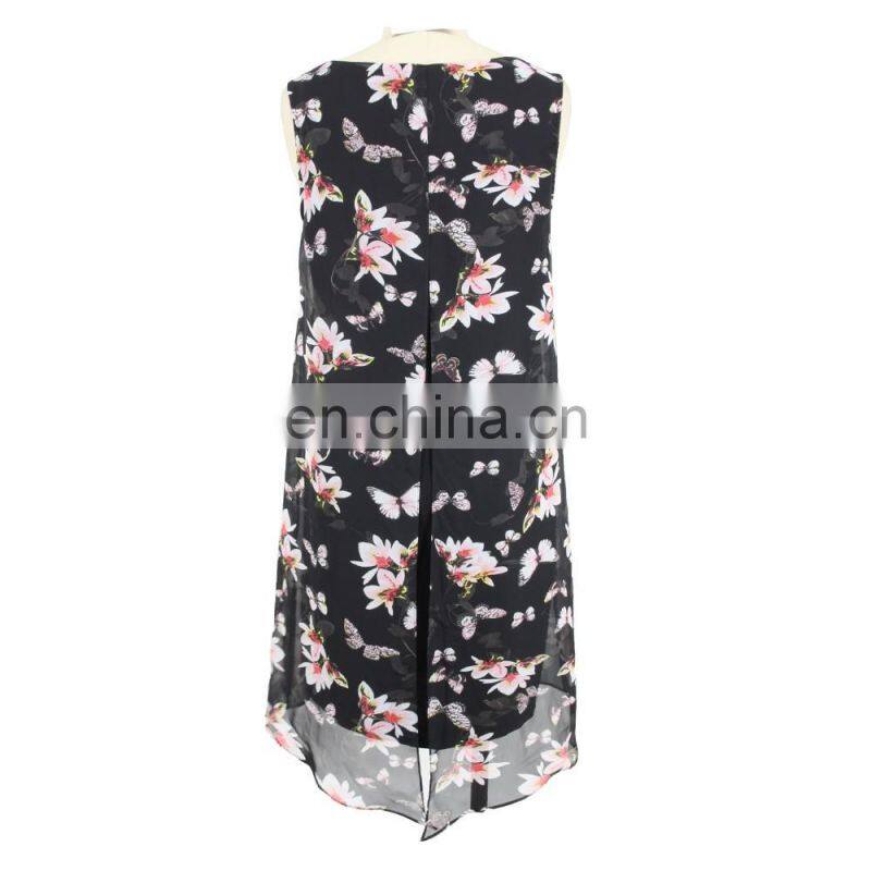 Floral Print Neck Trim Old Lady Tunic Guangzhou Manufacturer