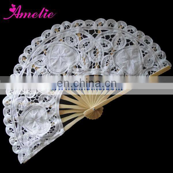 3 Assorted Sizes Embroidery Lace Hand Fan as Wedding Favors Gifts Fan