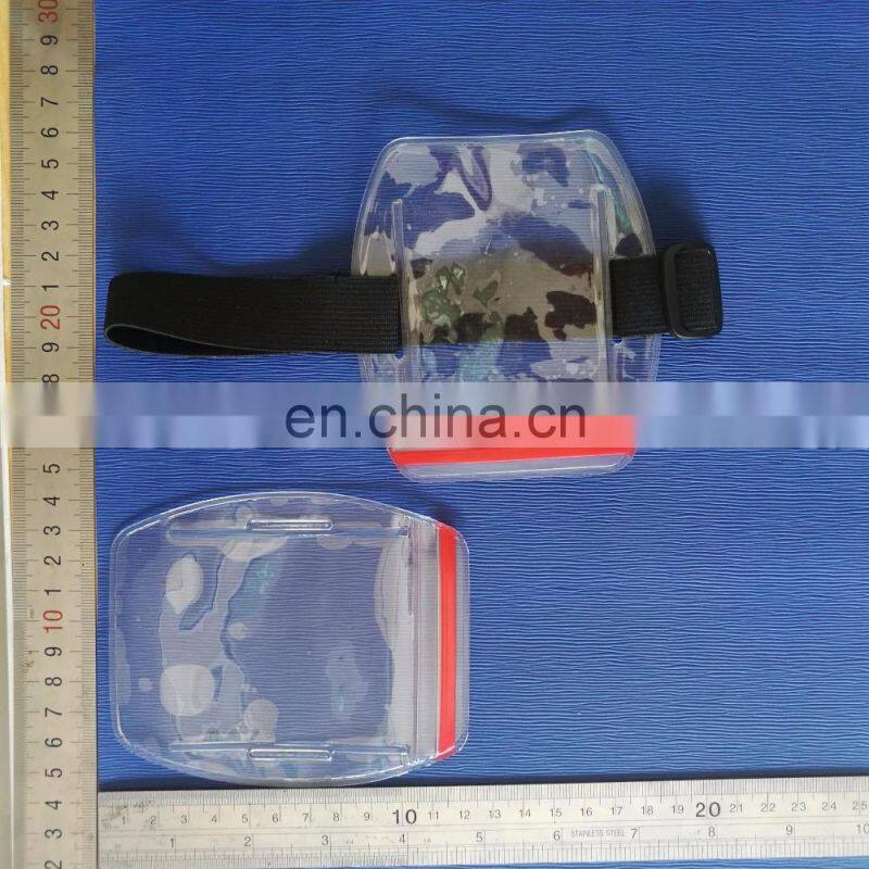 Clear Vinyl Ski Pass Vertical ArmBand Badge Holder