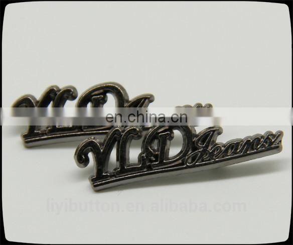 fashion coated jeans metal label with blazer