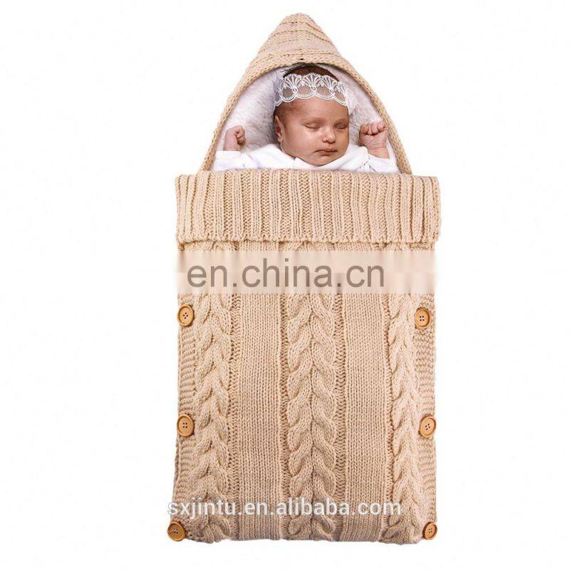 Newborn Baby Wrap Swaddle Blanket Baby Toddler Thick Knit Soft Warm Blanket Swaddle Sleeping Bag Stroller Sack