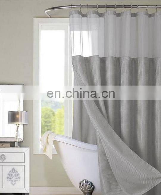 Natural Soft Linen Material Ready-Made Hemp Shower Curtain for SPA Bath Decor