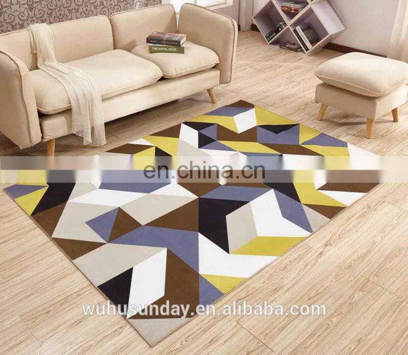 PRINTED SHORT PLUSH MAT - 3606 COMTEMPERORY MODERN DESIGN