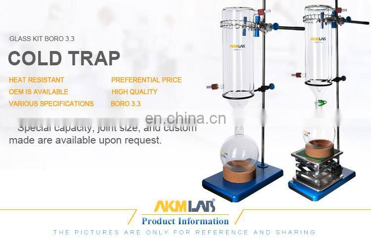 AKMLAB Glass Distillation Cold Trap For Vacuum Pump
