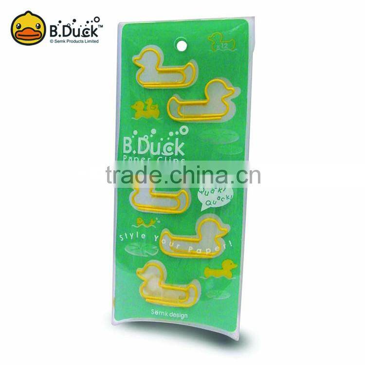 Novelty fancy duck shaped paper clip with stand unique paper clips