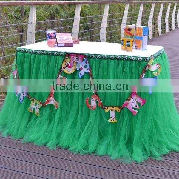 Home Decoration Tutu Tulle Table Skirt Cover Green SD103