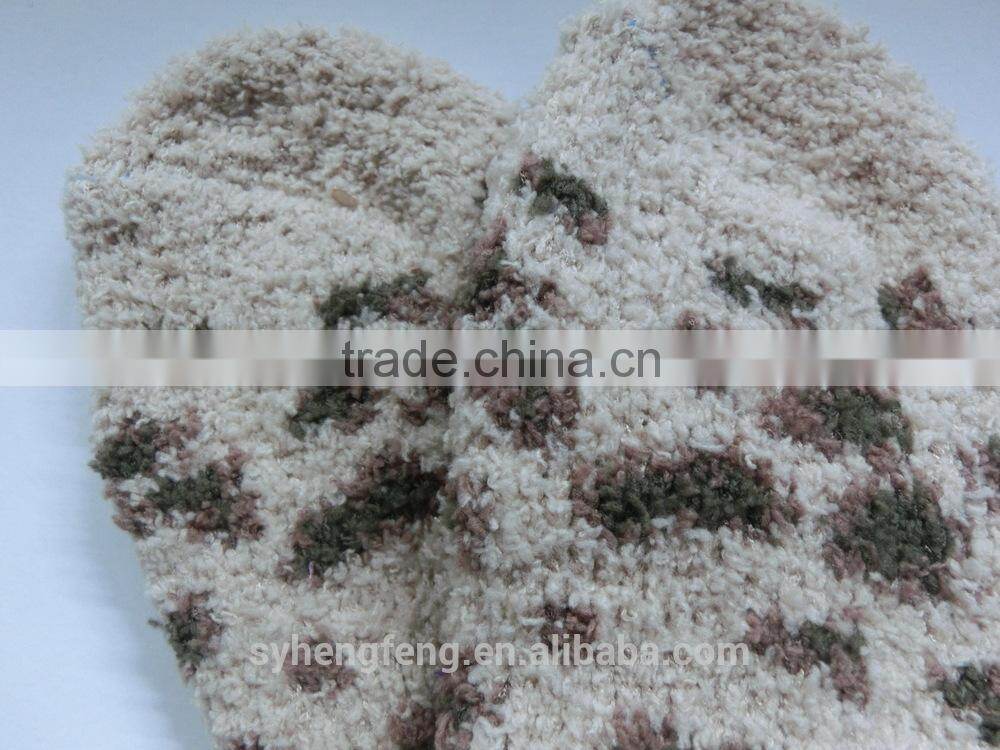 Winter printed cotton velvet room socks