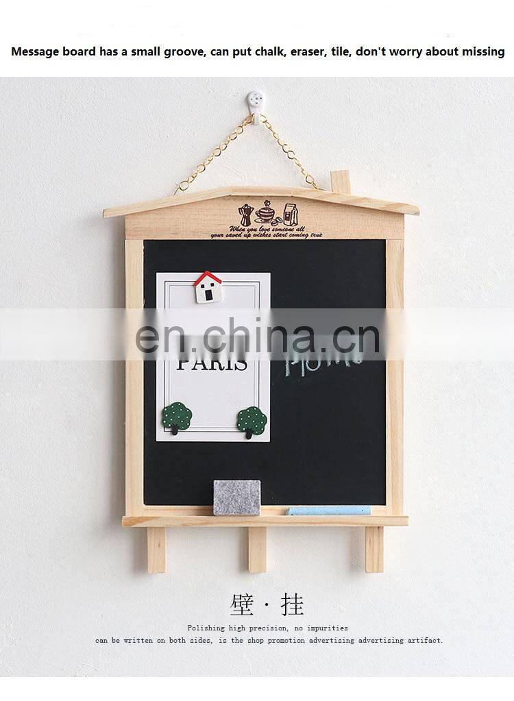 Wholesale creative wooden double side blackboard can be hung message board children creative gift