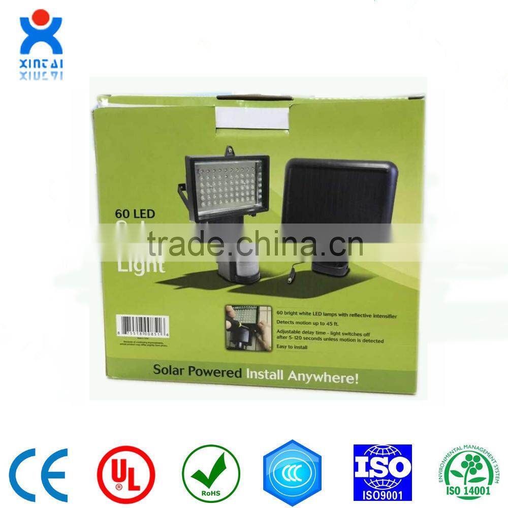 Solar panel supply power led flood light with PIR Motion Sensor