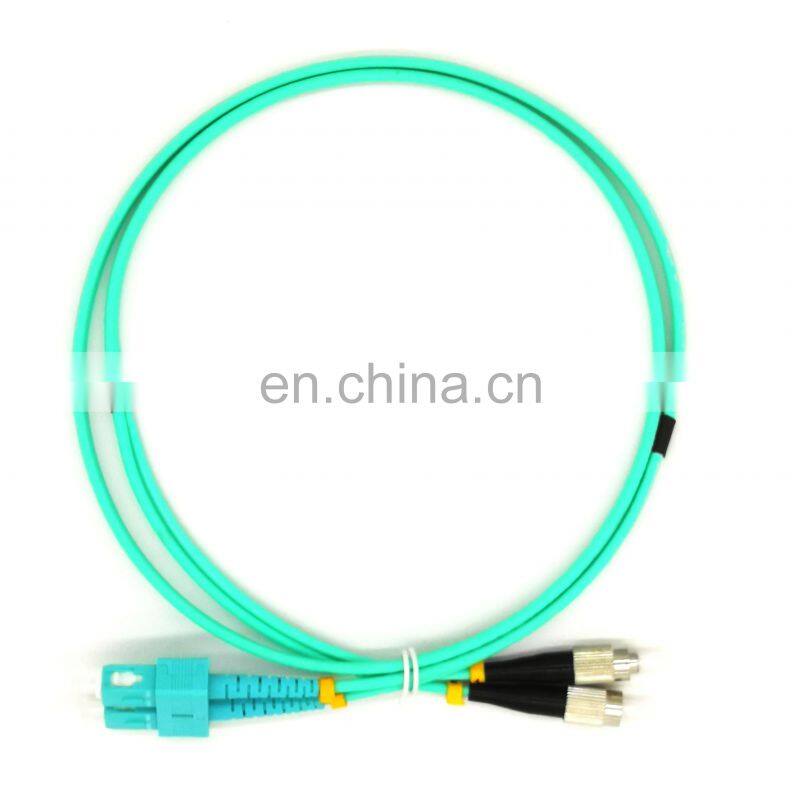Multimode MM OM3 50/125um  LSZH Jacket  Cable 3.0mm Duplex 3M FC/UPC-SC/UPC  Fiber Optic Patchcord