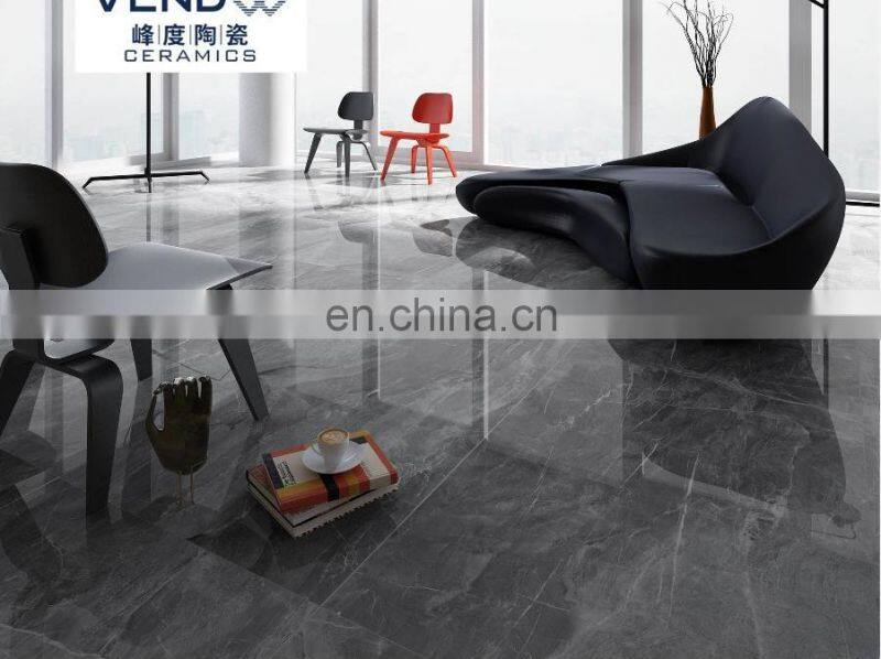 Polished glossy or matt dark color black floor tile big size porcelain tile