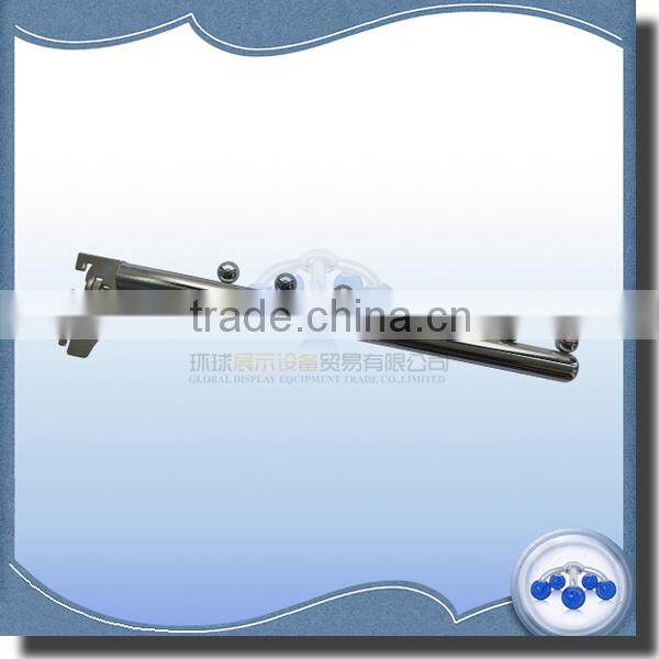 Metal chrome display hook for slotted channel