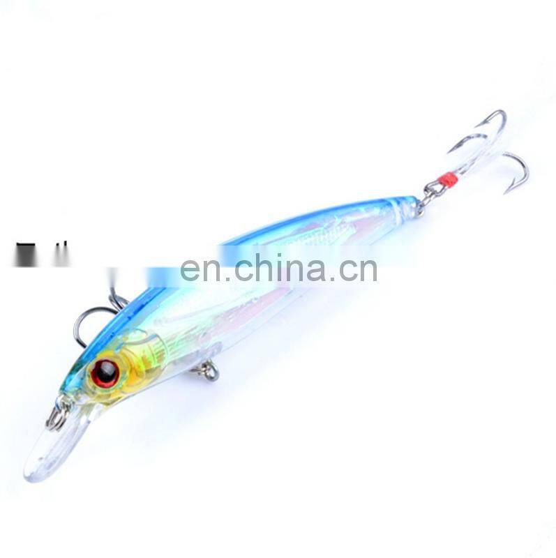 Hot Sale 11cm 13.4g ABS Plastic Fish Bait Fishing Minnow With Feather Hook