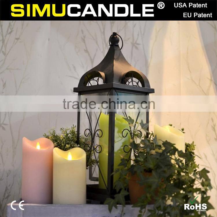LED Flickering Flameless Pillar Candle Light with US & EU patent