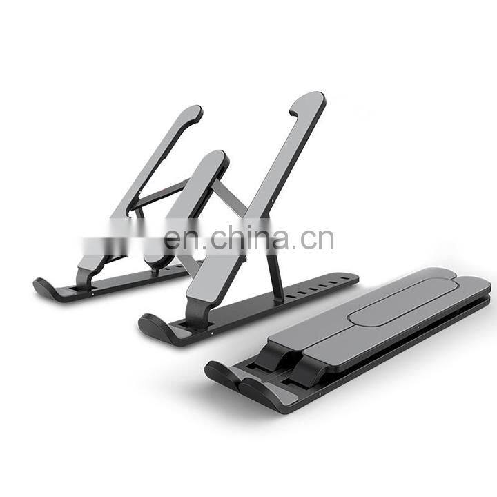 2021 Portable Plastic Foldable Laptop Stand Adjustable Height Folding Laptop Holder Stand