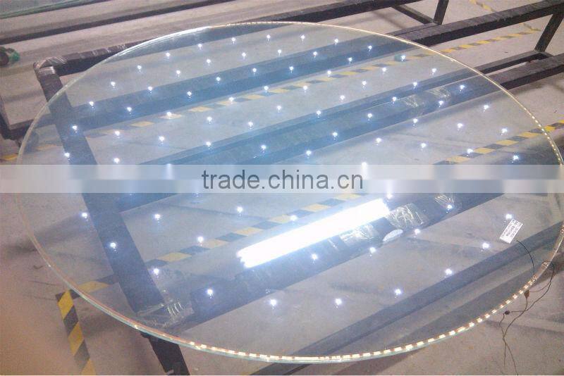 Glass with LED light, Color Toughened Glass Stair with Led Lights