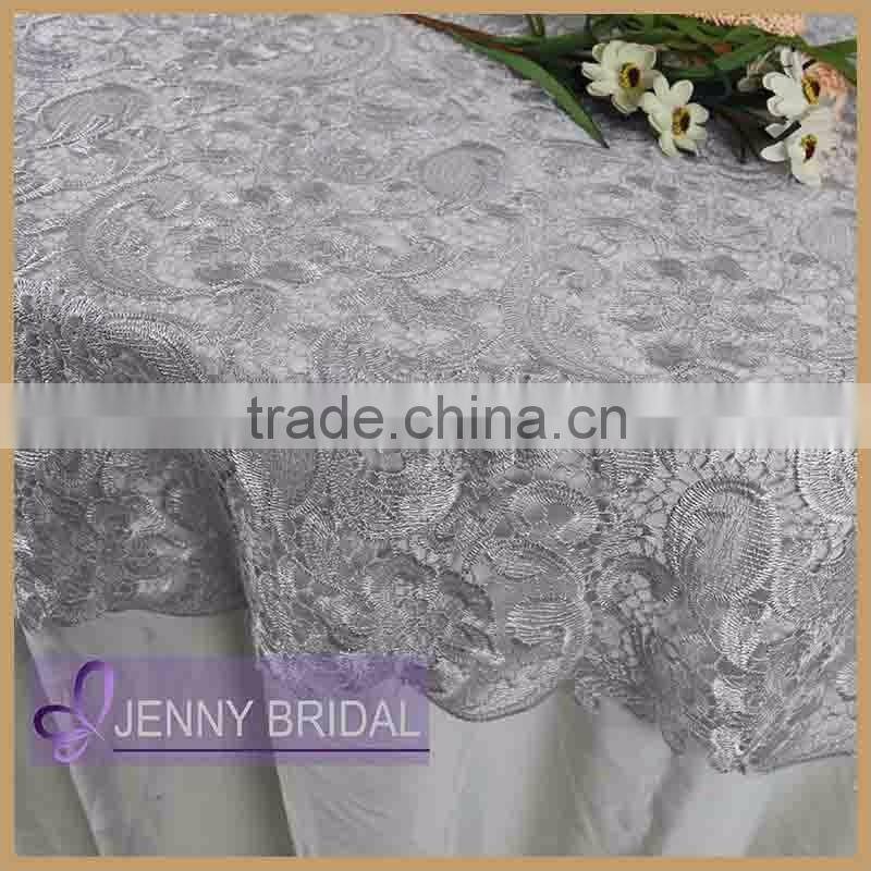 TL036A made in china beautiful gery wedding lace table overlays for sale
