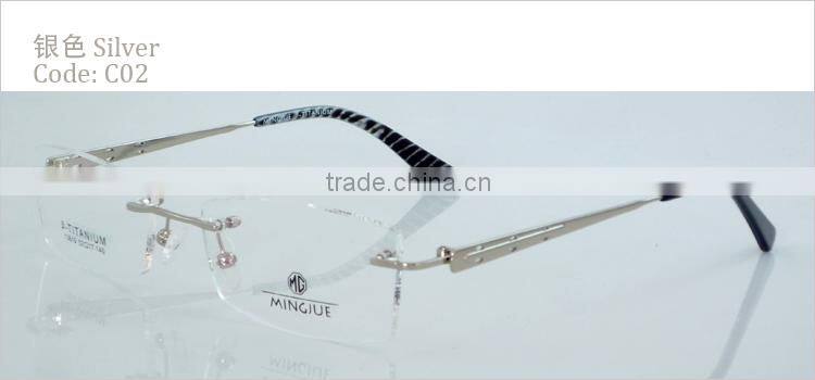Semi-rimless half titanium wholesale high quality fashion spectacle frame for men