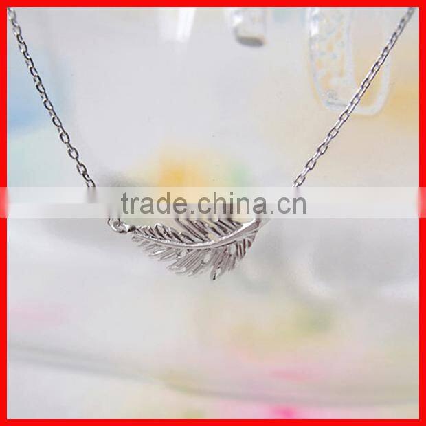 plain pure silver 925 sterling silver two layer long bar triangle silver necklace