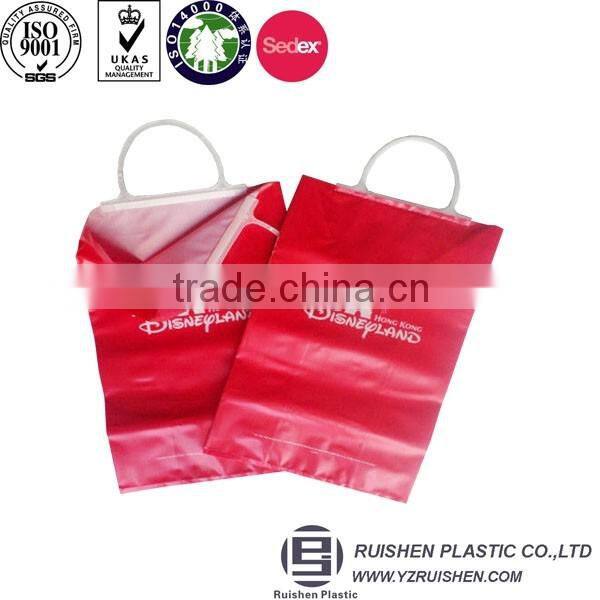 HDPE Soft Stand Up Loop Handle Plastic Bags