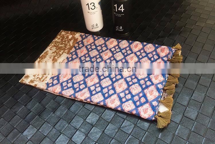 Ink Painting Print Design Large Long Cotton Pashmina Scarf Women Hijab