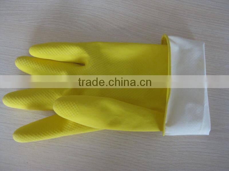 yellow household gloves