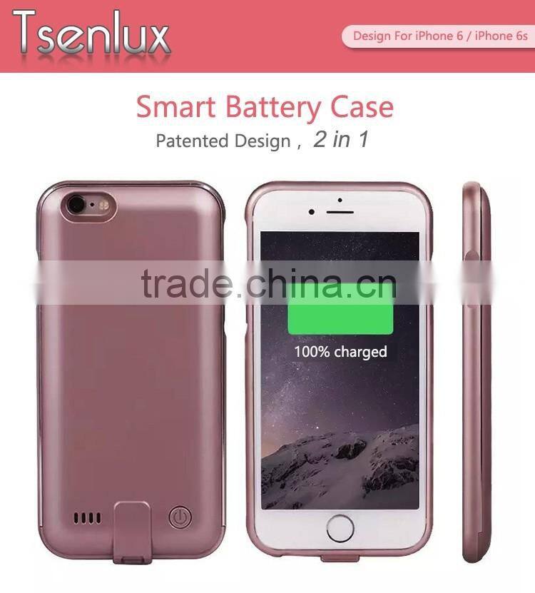 Rose gold color,no chin,high-grade,high quality battery case for iphone 6/6s