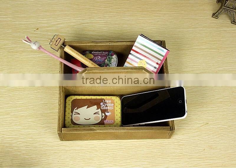 Vintage Hand Made Wood Divided Mail Organizer Box Desk Office,storage box with handles leather storage box tableware storage box
