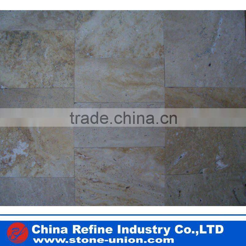 Golden travertine tile