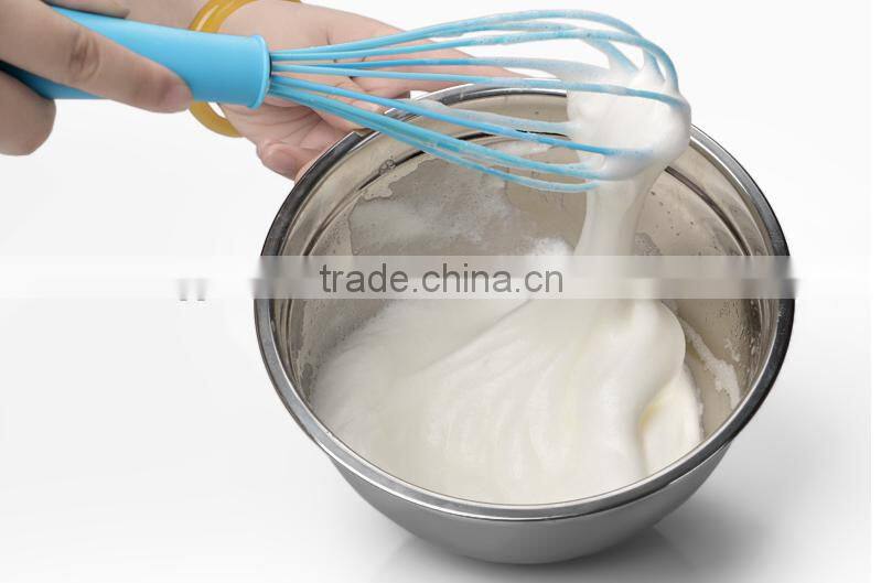 Hot sale rainbow silicone whisk with PP handle Silicone Kitchen Utensils for Blending, Whisking, Beating & Stirring