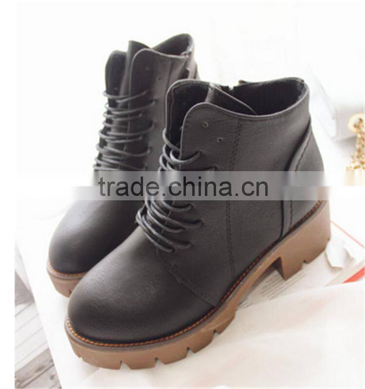 New style women platform high top lace up classy leather blue boots