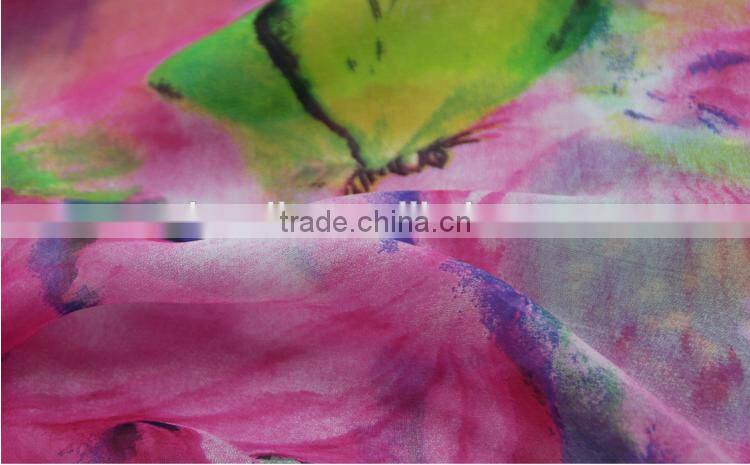 Wholesale 100% Printed Silk Chiffon Fabric For Garment
